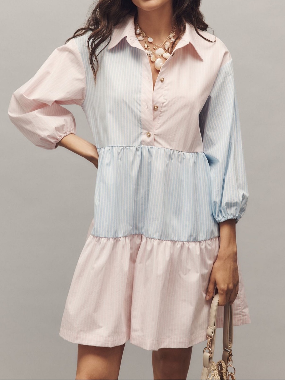 Anthropologie Bettina Mix Stripe Shirt Dress